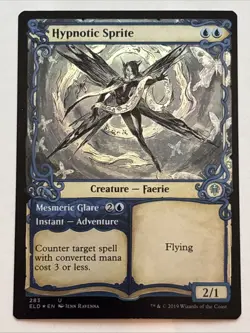 MTG Throne of Eldraine Hypnotic Sprite Showcase Foil 283 NM - Image 1