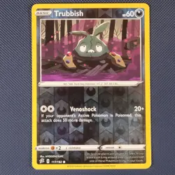 Trubbish 117/192 - Rebel Clash - Common Reverse Holo Pokemon Card - NM - Image 1