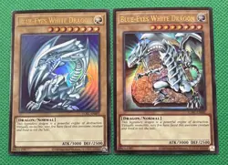 Yu-Gi-Oh! Blue-Eyes White Dragon LCKC-EN001 - 2 Card Lot - Legendary - Image 1