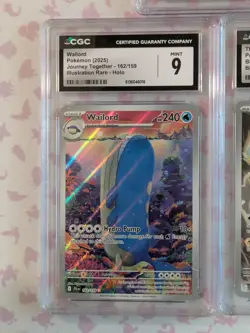 5 Card Pokemon Lot 5 Cgc 9 Slabs Eevee 174 Thundurus Pokemon Center Wailord Pins - Image 4