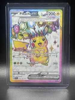 Pokemon Pikachu EX TCG Sv08: Surging Sparks Holo Ultra Rare Card 219/191 NM - Image 1