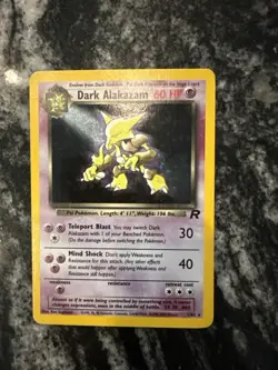 Dark Alakazam 1/82 Holo Team Rocket Pokemon Card 1999 Vintage LP - Image 1