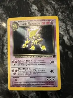 Dark Alakazam 1/82 Holo Team Rocket Pokemon Card 1999 Vintage LP - Image 4