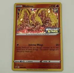 Moltres Sword and Shield Black Star Brilliant Stars Promo Trading Card SWSH185 - Image 4