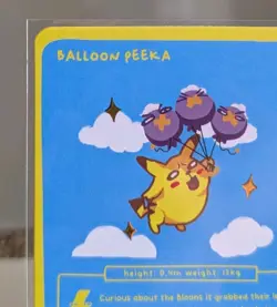 Balloon Peeka Pokedoodles 35/90 Shiny Holo Trading Card NM/M *See Photos Rare - Image 2