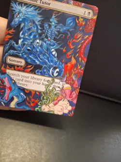 MTG Demonic Tutor Alter Hand Painted Altered Art tribute to Yoshitaka Amano - Image 4