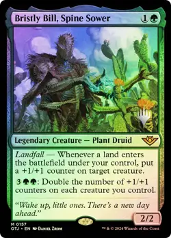 MTG - Bristly Bill, Spine sower - NM PW Promo stamp - OTJ - *Foil* - Image 1