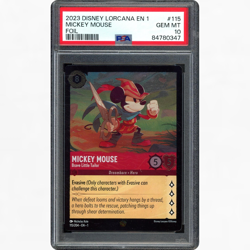 2023 DISNEY LORCANA EN 1 #115/204 MICKEY MOUSE BRAVE LITTLE TAILOR FOIL PSA 10 - Image 1