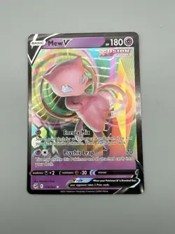 Pokemon TCG Mew V 113/264 Sword & Shield Fusion Strike Ultra Rare Holo Card - Image 1