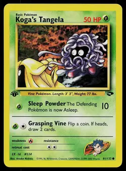 Pokemon Gym Challenge Koga's Tangela 81/132 1st Edition Pokemon Card - Image 1