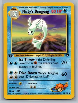 Misty's Dewgong Gym Challenge #054/132 Uncommon 1st Edition Pokemon Card - Image 1