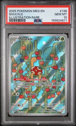 Shuckle Illustration Rare Holo Me01 136/132 PSA 10 - 2025 Pokemon TCG - Image 1