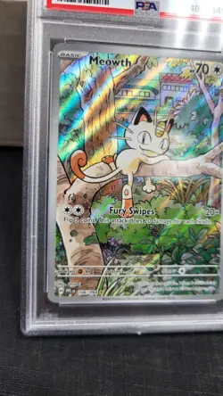 2025 MEOWTH ILLUSTRATION RARE IR FULL ART PHANTASMAL FLAMES POKEMON PSA 9 #106 - Image 4