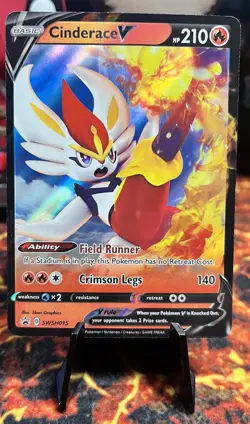 Pokemon - Cinderace V - Sword & Shield - Promo - Full Art HOLO - Image 1