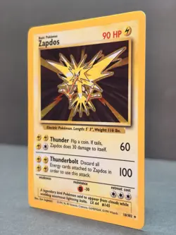 Zapdos 16/102 Unlimited Holo Rare - Pokemon Base Set LP/MP - Image 3