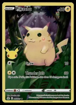 PIKACHU 005/025 HOLO R CELEBRATIONS POKEMON NM/M - Image 1