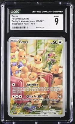CGC 9 Pokemon English Eevee 188/167 2024 Twilight Masquerade - Image 1