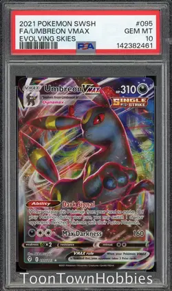 PSA 10 Pokemon - Umbreon Vmax 095/203 - Evolving Skies - Image 1