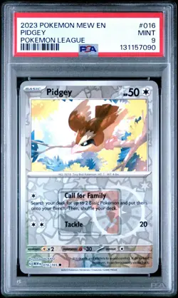 Pokemon Pidgey 16/165 League Reverse Holo Play Stamped SV 151 Master Set PSA 9 - Image 1