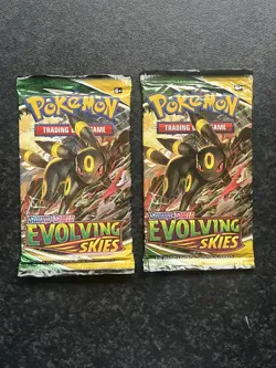 2x Evolving Skies SWSH Pokemon Booster Pack New Sealed Umbreon Art x2 - Image 1
