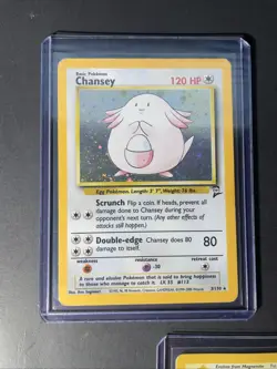 Pokemon Fossil Magneton 11/62 Holo Rare, Chansey 3/130 & Wigglytuff 19/130 Set 2 - Image 2