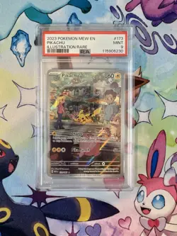 Pokemon 2023 Mew En-151 Illustration Rare #173 Pikachu - PSA 9 - Image 1