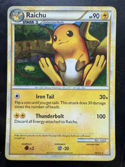 Pokemon 10/123 Raichu HeartGold SoulSilver Holo Rare (LP) - Image 1