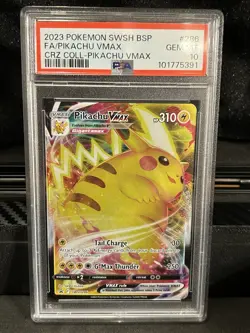 Pokemon Pikachu VMAX PSA 10 SWSH286 Sword & Shield Promo Holo English 310 HP - Image 1