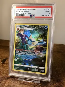 PSA 9 MINT Vaporeon TG02/TG30 Full Art Trainer Gallery Brilliant Stars Pokemon - Image 1