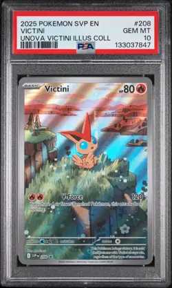 2025 POKEMON SVP EN-SV BLACK STAR PROMO #208 VICTINI PSA 10 - Image 1