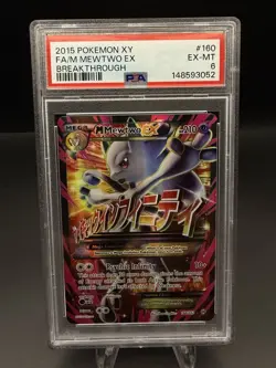 PSA 6 EX-MT M Mewtwo Ex #160 Pokemon XY Breakthrough - Image 1