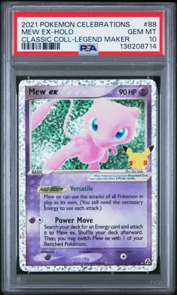 2021 POKEMON CELEBRATIONS CLASSIC COLL #88 MEW EX-HOLO PSA 10 - Image 1