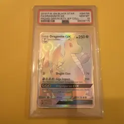 2018 Pokemon SM BLACK STAR PROMO #SM156 FULL ART/Dragonite GX PSA 10 - Image 1