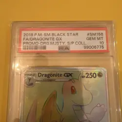2018 Pokemon SM BLACK STAR PROMO #SM156 FULL ART/Dragonite GX PSA 10 - Image 3