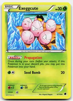EXEGGCUTE 4/116 UNCOMMON PLASMA FREEZE POKEMON MP - Image 1
