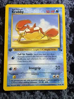 WOTC Pokemon TCG Fossil 1st Edition Krabby 51/62 English 1999 Lot x4 - Image 4