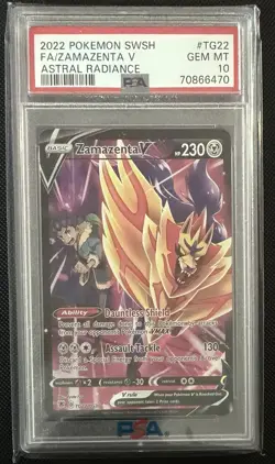 2022 POKEMON SWORD & SHIELD ASTRAL RADIANCE #TG22 FULL ART/ZAMAZENTA V PSA 10 - Image 1
