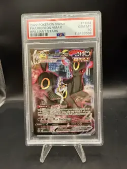 2022 Pokemon SWSH Brilliant Stars #TG23 FA Umbreon VMAX PSA 10 GEM MINT - Image 1