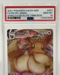 2021 POKEMON SWSH BSP FA/EEVEE VMAX SHNG.FATES ELITE TRNR.BOX #087 PSA 10 Gem MT - Image 2