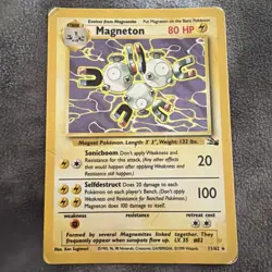 Magneton Fossil Holo Rare 11/62 Unlimited Pokemon Card WOTC - HP - Image 1