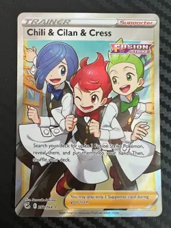 Pokemon TCG Chili & Cilan & Cress Fusion Strike 258/264 Holo Full Art NM - Image 1