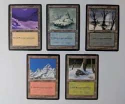 MTG Ice Age Snow-Covered Land Set 5 Cards LP - Image 1
