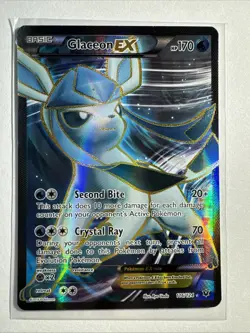 Pokemon TCG Glaceon-EX Fates Collide Holo Card 116/124 Full Art Ultra Rare LP - Image 1