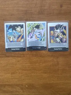 Dragon Ball Silver Energy Markers & Leaders Fusion World Manga Lot of 3 cards!nm - Image 1