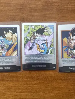 Dragon Ball Silver Energy Markers & Leaders Fusion World Manga Lot of 3 cards!nm - Image 3
