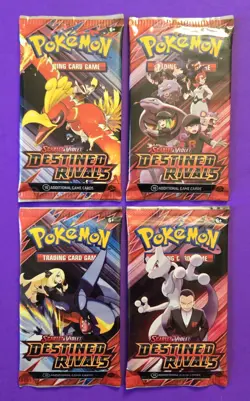 Pokemon TCG Scarlet & Violet Destined Rivals 4 Booster Pack Artwork Lot! - Image 1