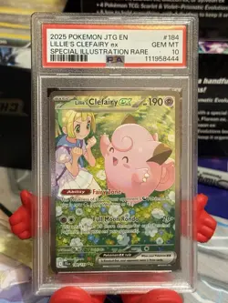 2025 Pokemon #184/159 Lillie's Clefairy ex Special Illustration Rare PSA 10 - Image 1