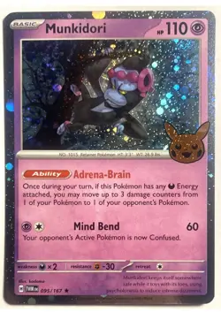 Pokemon TCG Trick or Trade 2024 Munkidori 095/167 Cosmo Holo Rare - Image 1