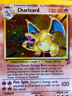 2000 Pokemon TCG Base Set 2 Unlimited Holo Rare Charizard 4/130 (MP Very Good) - Image 5