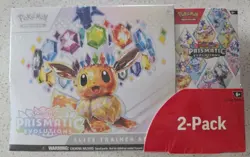 Pokemon TCG Prismatic Evolutions ETB with Booster Bundle Costco 2-Pack Sealed - Image 1